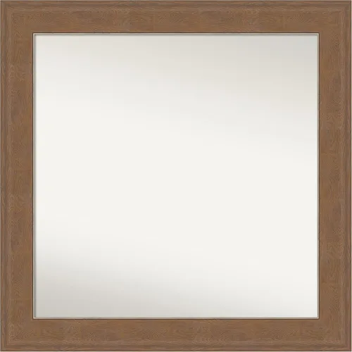 Miniatura 279 de Amanti Art Espejo de baño marrón para sobre el fregadero, 25 x 25 pulgadas, hecho a medida, espejo de tocador cuadrado marrón medio, marco de madera