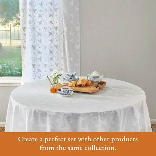 Miniatura 5 de Saffron Marigold Cortina de cenefa impresa a mano con ribete de cuentas, encaje principal de hiedra blanca, perfecta para cocina, dormitorio, baño
