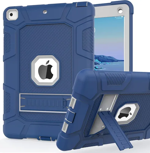 Miniatura 10 de Fundas para iPad de 6ª Generación, Funda de 5ª Generación, Air 2 de 9.7 Pulgadas a Prueba de Golpes, Resistente, Funda Protectora con Pata de Negro