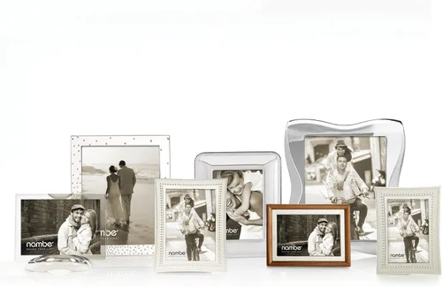 Miniatura 2 de nambe Marco de fotos con cuentas, 4 x 6 pulgadas, marco de fotos con vidrio templado, diseño vintage y contemporáneo, exhibición de mesa