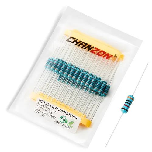 Miniatura 66 de Chanzon 50 piezas 1 W 10 Ω ohm Resistencia de película metálica fija de tolerancia 0.01 ±1% 10R MF Resistencias de agujero pasante con limitación