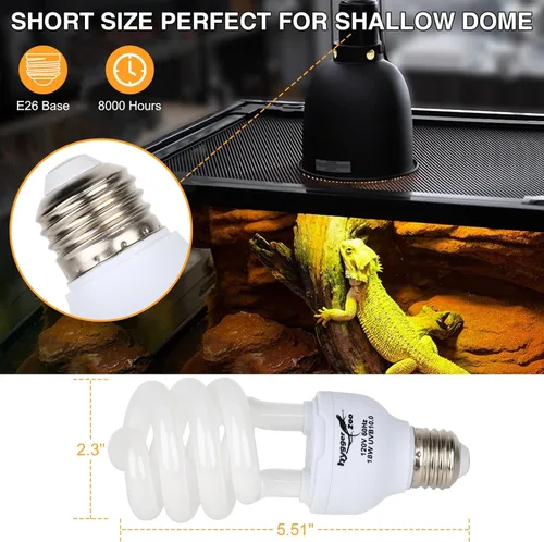Miniatura 3 de Bombilla UVB para reptiles UVA UVB, 10.0 18 W, luz UVB para reptiles, dragones barbudos, lámpara de reptil UVA UVB para reptiles dragón barbudo