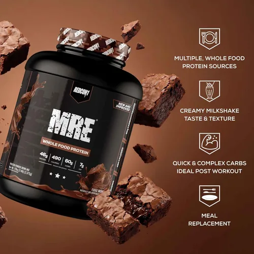 Miniatura 4 de REDCON1 MRE Proteína en Polvo, Fudge Brownie - Mezcla de Proteína de Reemplazo de Comida Hecha con Aceite MCT y Alimentos Completos - Proteína
