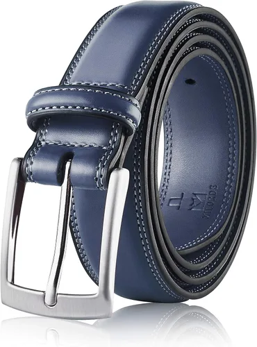Miniatura 25 de MILORDE Cinturón de vestir de cuero genuino para hombre, hecho a mano, 100% cuero de vaca, diseños clásicos y modernos para trabajo, negocios y uso