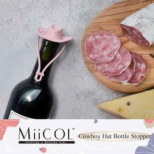 Miniatura 2 de Miicol Tapones de vino, tapón Prosecco, tapón de silicona para botella de vino, tapón de champán con sombrero de vaquero, accesorios de vino, regalo