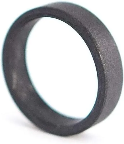 Miniatura 2 de Women's carbon fiber and graphite ring. Unique dark grey flat wedding band. Water resistant, very durable and hypoallergenic. (01100_4N)