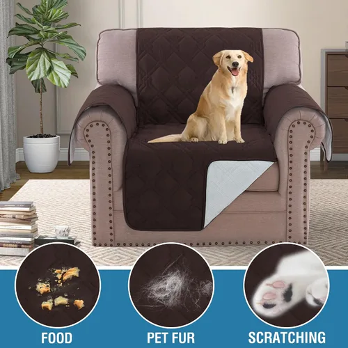 Miniatura 4 de H.VERSAILTEX Funda para Silla y Sofá 100% Impermeable, Protector de Muebles con Correas Elásticas para Mascotas, Niños, Niños, Perros, Gatos