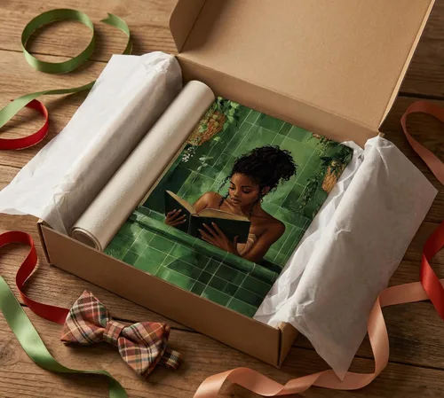 Miniatura 5 de Lienzo de mujer afroamericana, arte de pared de niña negra leyendo en el baño, imagen de arte de pared verde simplicidad mujer negra, póster