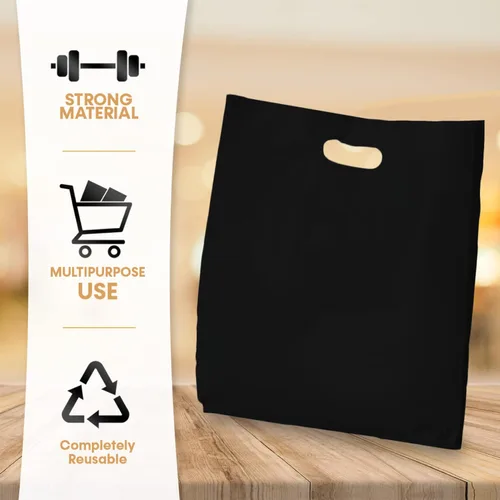 Miniatura 5 de Bolsas de mercancía de plástico MMSBAGS para venta al por menor, con asas troqueladas, fuertes, resistentes al desgarro, diferentes tamaños