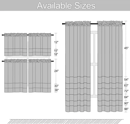 Miniatura 6 de DONREN - Cortinas blackout de 2 paneles con bolsillo para cortinero Negro