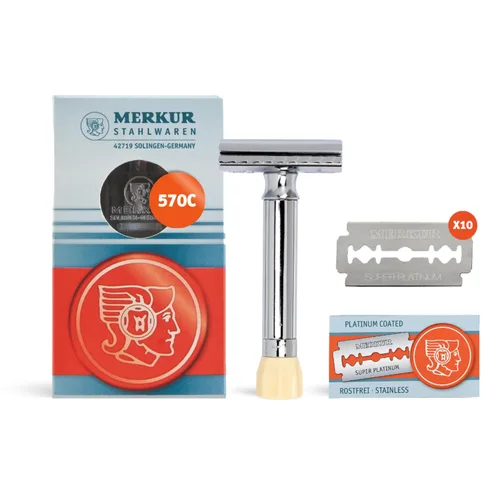 Miniatura 13 de MERKUR MERKUR Short Handle Safety Razor with 10 blades Cromo