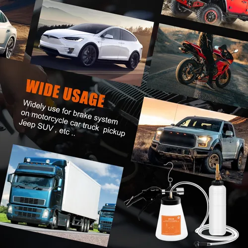 Miniatura 6 de JIFETOR Kit de Herramienta Neumática de Purga de Líquido de Frenos y Embrague al Vacío, Juego de Cambio de Aceite de Frenos para Automóvil, Camión