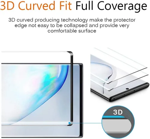 Miniatura 2 de Samsung Galaxy Note 10 Protector de pantalla de vidrio templado para Galaxy Note 10 [Curvo 3D] [Reconocimiento de huellas dactilares] Protector