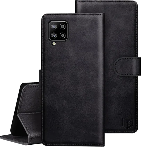 Miniatura 8 de SUANPOT Funda de piel tipo cartera para Samsung Galaxy A12 con bloqueo RFID, tarjetero para tarjetas de crédito, funda de teléfono con tapa a prueba