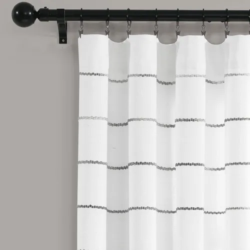 Miniatura 2 de Lush Decor Paneles de cortina de ventana de algodón teñido con hilo de rayas degradadas, par de cortinas de 40 pulgadas de ancho x 63 pulgadas