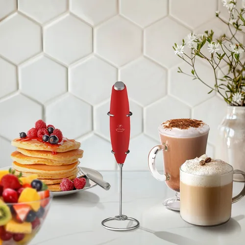 Miniatura 288 de Zulay Milk Boss Espumador de leche potente manual, hace espuma para latte, batidor para mezclar bebidas, café, miniespumador para capuchino, frappé