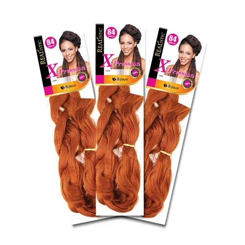 Miniatura 71 de Realistic Trenza original X-Pression 84 pulgadas 100% Kanekalon (paquete de 3, 1) M-61XPRES84