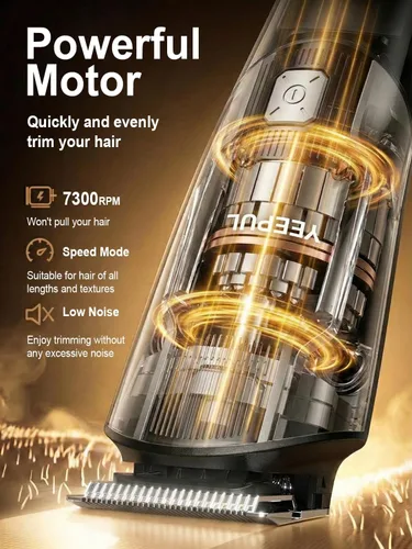 Miniatura 4 de Cortadora de barba y cortapelos para hombres, kit de aseo todo en 1 con base de carga, IPX7 impermeable inalámbrico, USB-C, diseño para nariz