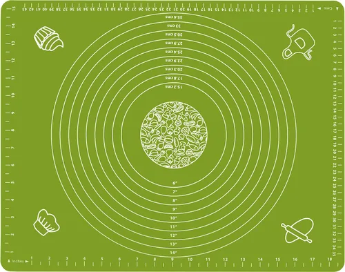 Miniatura 9 de Alfombrilla de Silicona para Hornear para Enrollar Masa de Repostería con Medidas, 25.6 x 17.7 Sin BPA Antiadherente y Antideslizante Verde Lámina