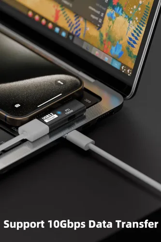 Miniatura 4 de AreMe Adaptador USB C a USB 3.2 2 en 1 con puerto de carga de 100 W, convertidor Thunderbolt 4/3 OTG para Rog Ally, Steam Deck, Quest 2, iPhone 15