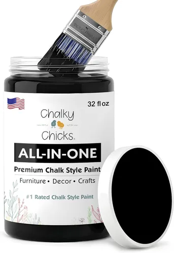 Miniatura 212 de Chalky Chicks - Pintura mate a la tiza, no requiere lijado, 4 onzas líquidas, color gris oscuro (Gun Metal Gray), para muebles, pintura sin Gris