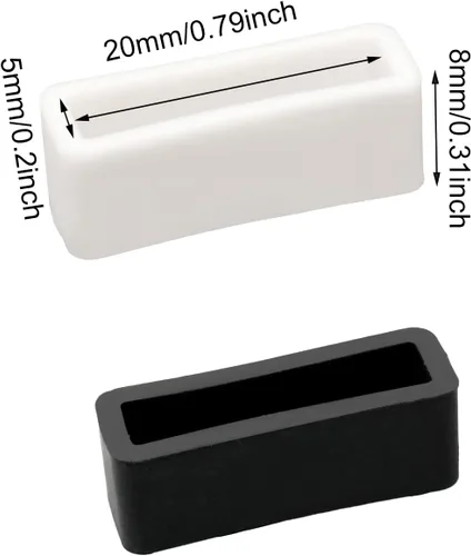 Miniatura 57 de Honbay 4 correas de reloj de repuesto de goma de 0.78 pulgadas (0.787 in)