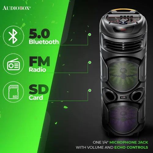Miniatura 4 de Audiobox ABX-2900R - Altavoz Bluetooth dual de 8 pulgadas para fiesta, peso ligero con luces RGB, sonido de doble canal para fiestas, DJ, listo