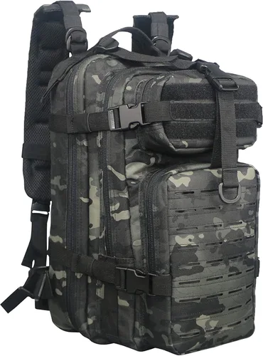 Miniatura 3 de Lightning X Mochila médica de primeros auxilios para trauma y hemorragia + kit (Camuflaje negro)