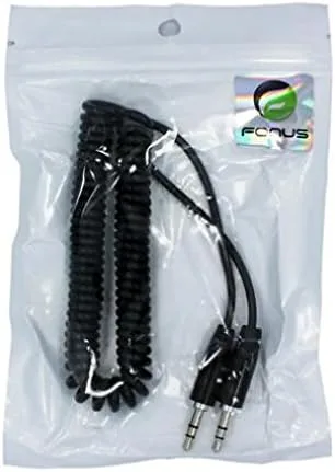 Miniatura 3 de Cable auxiliar en espiral negro de alta calidad para coche, cable estéreo de audio de 0.138 in, adaptador auxiliar para iPod Nano 5ª, 7ª