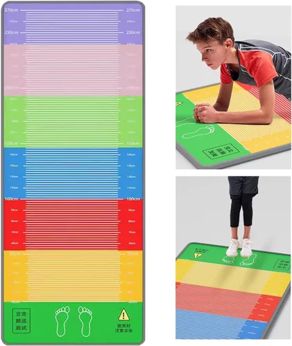 ZIMGOD Colorida alfombra larga de entrenamiento de salto, tapetes de prueba de ejercicio multifuncionales, tapete de entrenamiento de gimnasio en