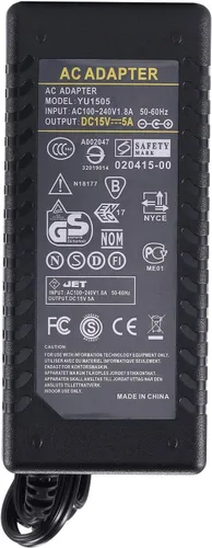 Miniatura 7 de Adaptador de fuente de alimentación de 15 V 5 A, 75 W, CA, CC, 15 voltios, adaptador de 5 amperios compatible con cable de cargador de 4.8 A 4800 mA