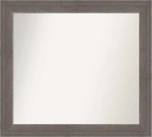 Miniatura 7 de Amanti Art Espejo de pared personalizado no biselado (24.5 x 24.5 pulgadas), marco gris marrón alta, varios tamaños personalizados, espejo de baño