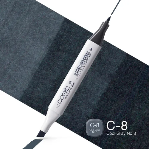 Miniatura 2 de Copic Marcador de alcohol clásico, de doble punta, C8-Copic, gris frío Gris frío 8