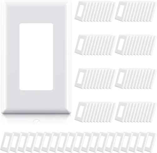 Miniatura 25 de ELEGRP Placas de pared decorativas sin tornillos de 1 gang, tamaño estándar, cubierta de placa frontal termoplástica irrompible para interruptor