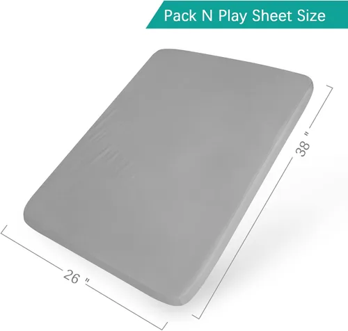 Miniatura 6 de Biloban Paquete de 2 sábanas bajeras impermeables Pack n Play, mini protector de colchón para cuna, 38 x 26 pulgadas, se adapta a corralito de bebé