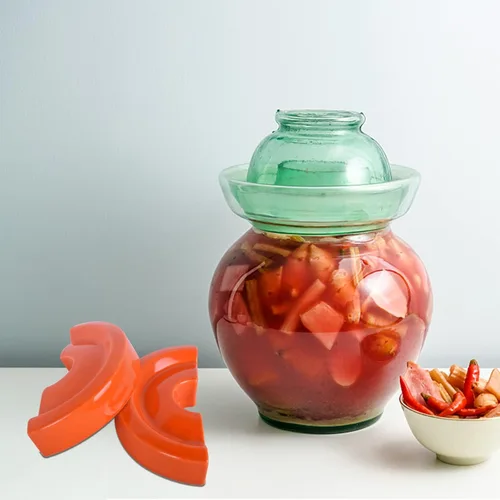 Miniatura 3 de Vencer Frasco de boca ancha peso de fermentación dividida,Pesos de fermentación para decapado y fermentación Crock,Naranja,VHF-019O