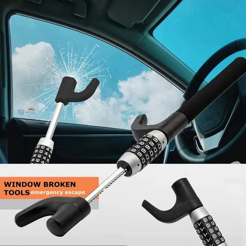 Miniatura 6 de Cerradura de volante, dispositivo antirrobo para automóvil, contraseña sin llave, barra de prevención de robo para automóvil, camiones, SUV