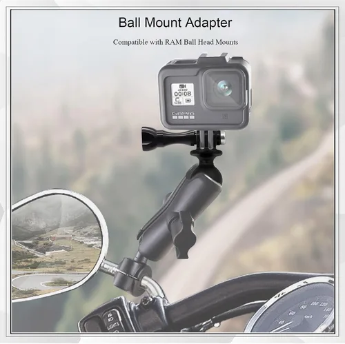 Miniatura 6 de Adaptador de montaje de bola para cámara deportiva Gopro Hero Series/Yi/Coyote/AKASO/SJCAM, compatible con soportes RAM, soporte de cabeza de bola