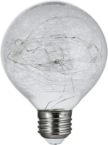 Miniatura 5 de Feit Electric FY/G25/SW/CR/LED 1W Bombilla LED G25 de Vidrio de Grieta de Hadas Mágica Decorativa, 12.4 cm x 7.9 cm, Luz Blanca Suave de 2700K