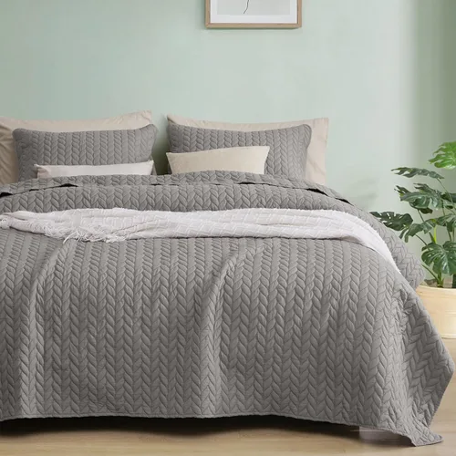 Miniatura 9 de PHF Juego de ropa de cama de tamaño individual - Edredón ligero de verano, 2 piezas, ropa de cama transpirable con patrón de monedas para todas
