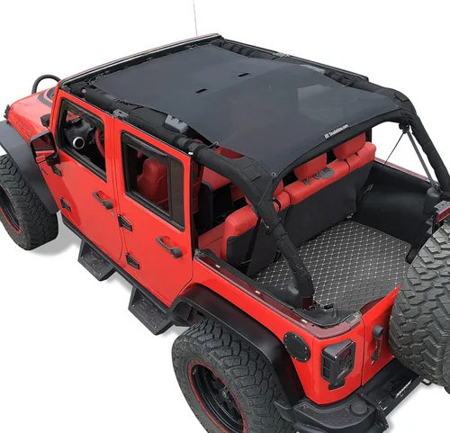 Miniatura 96 de Shadeidea JK - Parasol superior compatible con Jeep Wrangler JKU, cubierta de techo de malla suave (2007-2018) - Bloqueador de ruido de viento UV