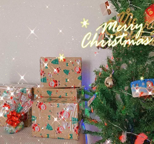 Miniatura 4 de Rollo de celofán navideño de 100 pies x 31.5" - Rollo de celofán navideño para Navidad para envolver cesta de regalo, golosina, vino, decoración