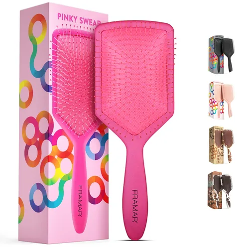 FRAMAR Cepillo de pelo de paleta para mujeres, cepillo húmedo para cabello grueso, cepillos de cabello húmedo para mujeres, cepillo desenredante de