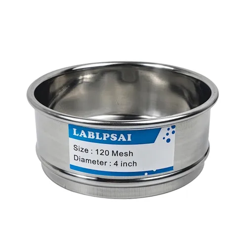 Tamices de Laboratorio de Malla 120, Diámetro de 4", Tela de Alambre de Acero Inoxidable 304, Tamiz de Prueba para Laboratorio Industrial, Hogar