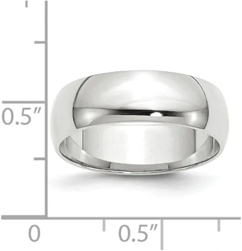 Miniatura 3 de Anillo de boda de oro blanco de 10 quilates de 0236in liso clásico de cúpula