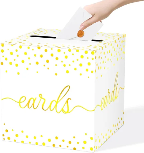 Miniatura 26 de QISOLIY Caja Negra para Tarjetas Cajas de Tarjetas de Boda para Recepción Portador de Caja de Tarjetas de Regalo Caja de Dinero para Graduaciones