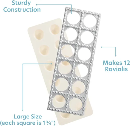 Miniatura 2 de Máquina de ravioles de Cucina Pro - Incluye bandeja y herramienta de prensa - Hace 12 raviolis italianos auténticos a la vez, cuadrados XL de 1 3/4