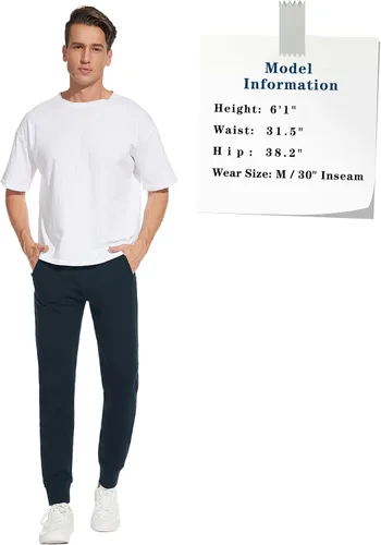 Miniatura 5 de SEVEGO Pantalones deportivos de algodón ligero con entrepierna alta de 32343638 pulgadas para hombre, pantalones deportivos extra largos