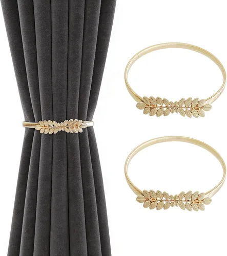 Miniatura 9 de 2Pcs Gold Curtain Tiebacks Shiny Metal Curtain Holdbacks with Exquisite Knot, Elegant Curtain Buckle for Living Room, Bedroom, Office Window