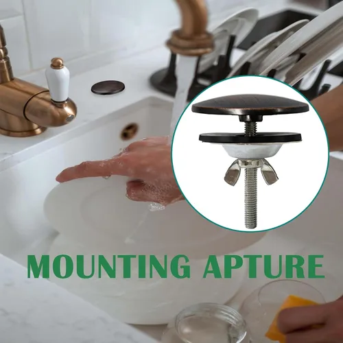 Miniatura 5 de Cubierta de orificio para fregadero de cocina de acero inoxidable, tapa de orificio para fregadero de cocina de 2 pulgadas, cubierta de orificio